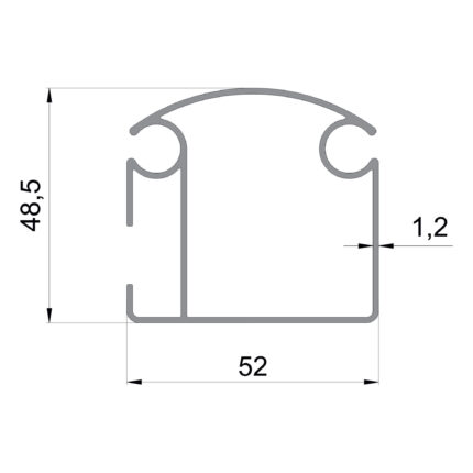 Konmetsan Alüminyum üretimi pergola alüminyum profil, Dağ Group Alüminyum güvencesiyle sunulmaktadır. 52x48.5 ölçüsü ve 1.2mm kalınlığı ile kompakt ve dengeli pergola sistemlerinde destekleyici kullanım sağlar.