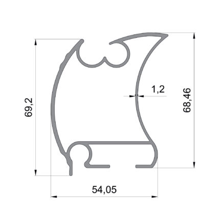 Konmetsan Alüminyum üretimi pergola alüminyum profil, Dağ Group Alüminyum güvencesiyle sunulmaktadır. 54.05x69.2 ölçüsü ve 1.2mm kalınlığı ile dengeli kesitli pergola sistemlerinde stabil ve destekleyici kullanım sağlar.