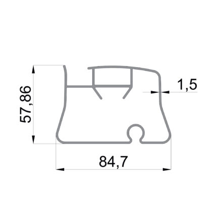Konmetsan Alüminyum üretimi pergola alüminyum profil, Dağ Group Alüminyum güvencesiyle sunulmaktadır. 84.7x57.86 ölçüsü ve 1.5mm kalınlığı ile dengeli ve dayanıklı pergola sistemlerinde stabil kullanım sağlar.