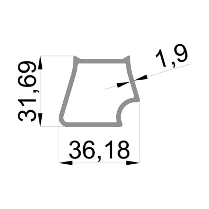Konmetsan Alüminyum üretimi pergola alüminyum profil, Dağ Group Alüminyum güvencesiyle sunulmaktadır. 36.18x31.69 ölçüsü ve 1.9mm kalınlığı ile kompakt ancak yüksek dayanımlı pergola sistemlerinde güçlü destek sağlar.