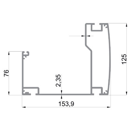 Konmetsan Alüminyum üretimi pergola alüminyum profil, Dağ Group Alüminyum güvencesiyle sunulmaktadır. 153.9x125 ölçüsü ve 2.35mm kalınlığı ile yüksek mukavemetli pergola sistemlerinde ana taşıyıcı olarak kullanılır.