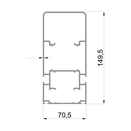 Konmetsan Alüminyum üretimi pergola alüminyum profil, Dağ Group Alüminyum güvencesiyle sunulmaktadır. 70.5x149.5 ölçüsü ile uzun ve geniş kesitli pergola sistemlerinde yüksek taşıyıcı performans sağlar.