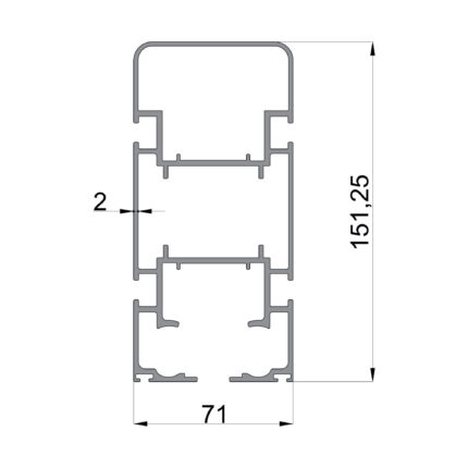 Konmetsan Alüminyum üretimi pergola alüminyum profil, Dağ Group Alüminyum güvencesiyle sunulmaktadır. 71x151.25 ölçüsü ve 2mm kalınlığı ile uzun ve güçlü pergola sistemlerinde yüksek taşıyıcı performans sağlar.