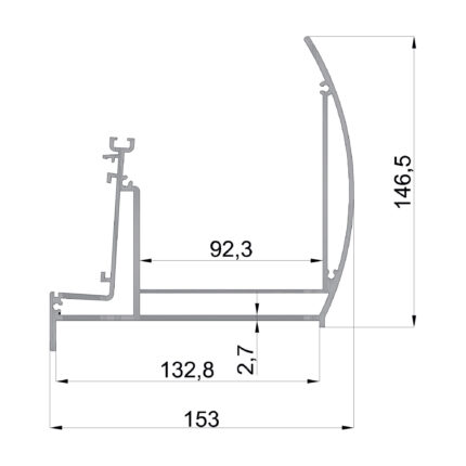 Konmetsan Alüminyum üretimi kış bahçesi alüminyum profil, Dağ Group Alüminyum güvencesiyle sunulmaktadır. 153x146.5 ölçüsü ve 2.7mm kalınlığı ile kış bahçesi sistemlerinde yüksek dayanım ve taşıyıcı performans sağlar.