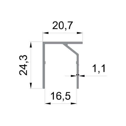 Konmetsan Alüminyum üretimi kış bahçesi alüminyum profil, Dağ Group Alüminyum güvencesiyle sunulmaktadır. 20.7x24.3 ölçüsü ve 1.1mm kalınlığı ile kompakt kış bahçesi sistemlerinde hassas ve stabil kullanım sağlar.