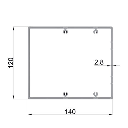 Konmetsan Alüminyum üretimi kış bahçesi alüminyum profil, Dağ Group Alüminyum güvencesiyle sunulmaktadır. 140x120 ölçüsü ve 2.8mm kalınlığı ile kış bahçesi sistemlerinde yüksek dayanım ve güçlü taşıyıcı performans sağlar.