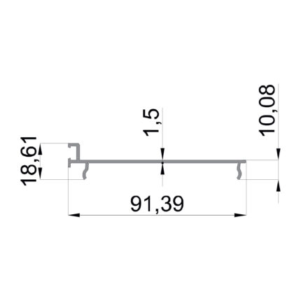 Konmetsan Alüminyum üretimi kış bahçesi alüminyum profil, Dağ Group Alüminyum güvencesiyle sunulmaktadır. 91.39x18.61 ölçüsü ve 1.5mm kalınlığı ile ince ve dayanıklı kış bahçesi sistemlerinde stabil kullanım sağlar.