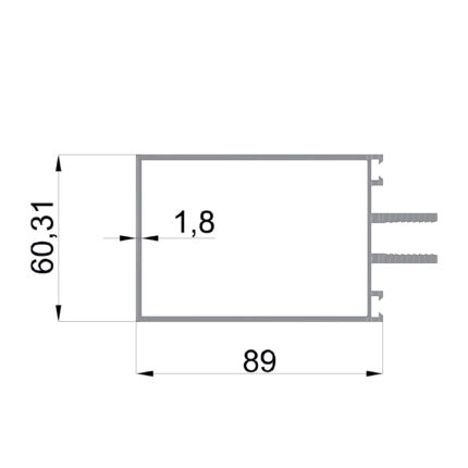 Konmetsan Alüminyum üretimi kış bahçesi alüminyum profil, Dağ Group Alüminyum güvencesiyle sunulmaktadır. 89x60.31 ölçüsü ve 1.8mm kalınlığı ile kış bahçesi sistemlerinde dengeli ve dayanıklı taşıyıcı performans sağlar.