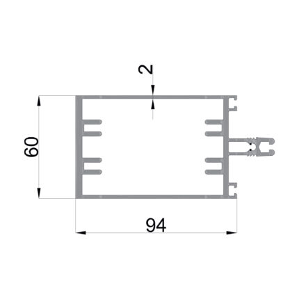 Konmetsan Alüminyum üretimi kış bahçesi alüminyum profil, Dağ Group Alüminyum güvencesiyle sunulmaktadır. 94x60 ölçüsü ve 2mm kalınlığı ile kış bahçesi sistemlerinde dengeli ve güçlü taşıyıcı performans sağlar.