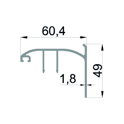 Konmetsan Alüminyum üretimi kış bahçesi alüminyum profil, Dağ Group Alüminyum güvencesiyle sunulmaktadır. 60.4x49 ölçüsü ve 1.8mm kalınlığı ile kış bahçesi sistemlerinde dengeli ve dayanıklı kullanım sağlar.