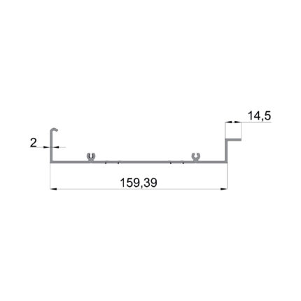 Konmetsan Alüminyum üretimi kış bahçesi alüminyum profil, Dağ Group Alüminyum güvencesiyle sunulmaktadır. 159.39x14.5 ölçüsü ve 2mm kalınlığı ile ince ve uzun kış bahçesi sistemlerinde güçlü destek ve stabil kullanım sağlar.