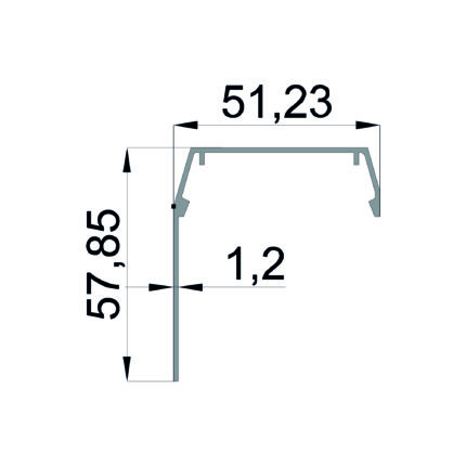 Konmetsan Alüminyum üretimi kış bahçesi alüminyum profil, Dağ Group Alüminyum güvencesiyle sunulmaktadır. 51.23x57.85 ölçüsü ve 1.2mm kalınlığı ile kış bahçesi sistemlerinde dengeli ve kompakt kullanım sağlar.