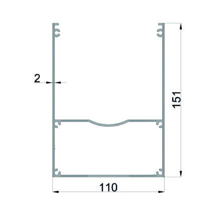 Konmetsan Alüminyum üretimi kış bahçesi alüminyum profil, Dağ Group Alüminyum güvencesiyle sunulmaktadır. 110x151 ölçüsü ve 2mm kalınlığı ile kış bahçesi sistemlerinde geniş ve güçlü taşıyıcı performans sağlar.