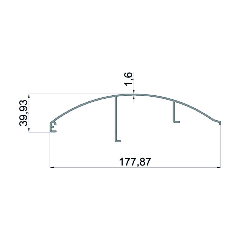 Konmetsan Alüminyum üretimi kış bahçesi alüminyum profil, Dağ Group Alüminyum güvencesiyle sunulmaktadır. 177.87x39.93 ölçüsü ve 1.6mm kalınlığı ile kış bahçesi sistemlerinde uzun ve dengeli taşıyıcı performans sağlar.