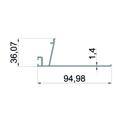 Konmetsan Alüminyum üretimi kış bahçesi alüminyum profil, Dağ Group Alüminyum güvencesiyle sunulmaktadır. 94.98x36.07 ölçüsü ve 1.4mm kalınlığı ile kış bahçesi sistemlerinde dengeli ve dayanıklı kullanım sağlar.