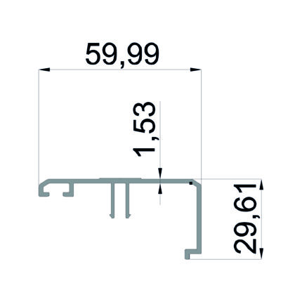 Konmetsan Alüminyum üretimi kış bahçesi alüminyum profil, Dağ Group Alüminyum güvencesiyle sunulmaktadır. 59.99x29.61 ölçüsü ve 1.53mm kalınlığı ile kış bahçesi sistemlerinde dengeli ve kompakt kullanım sağlar.