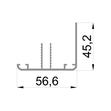 Konmetsan Alüminyum üretimi kış bahçesi alüminyum profil, Dağ Group Alüminyum güvencesiyle sunulmaktadır. 56.6x45.2 ölçüsü ile kış bahçesi sistemlerinde dengeli ve stabil kullanım sağlar.